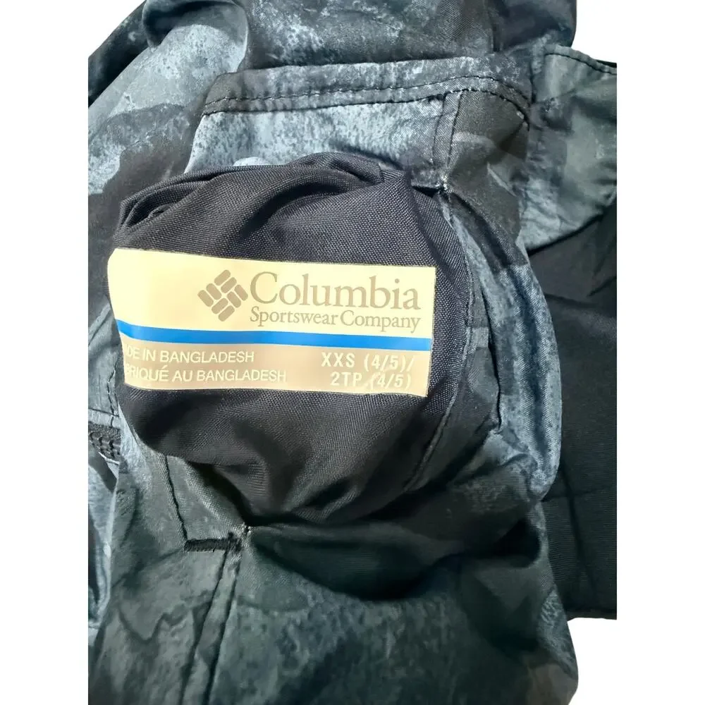 Columbia Kids XXS 4/5 Reversible Hooded Jacket Camo Blue Grey